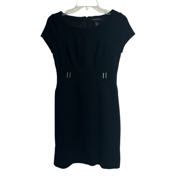 White House Black Market Dresses & Skirts - White House Black Market Womens Black Dress Sz 2 Silver Hardware 17” Back Zipper